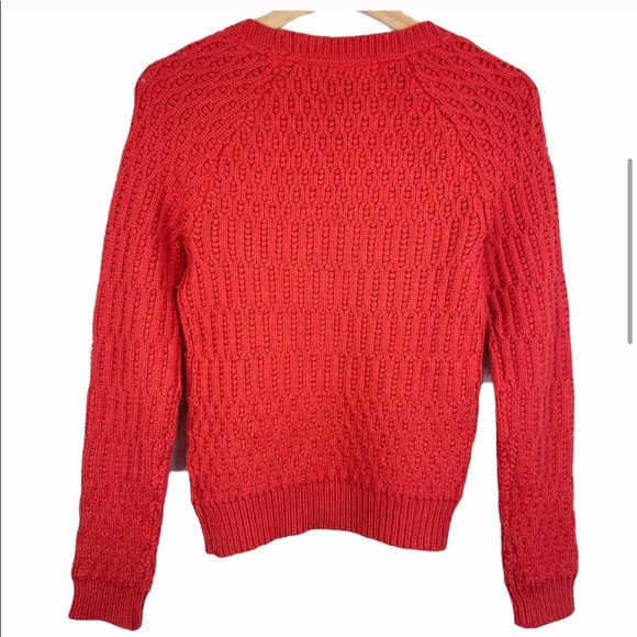 Anthropologie Sparrow Hamilton Cottage Cable Knit Rust Orange Sweater Size small - Picture 6 of 6